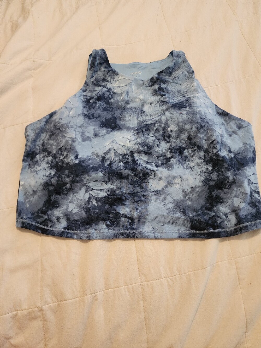 Old Navy Active Powerchill Women’s Blue Tie-Dye Sports Bra Tank 2X Light Support